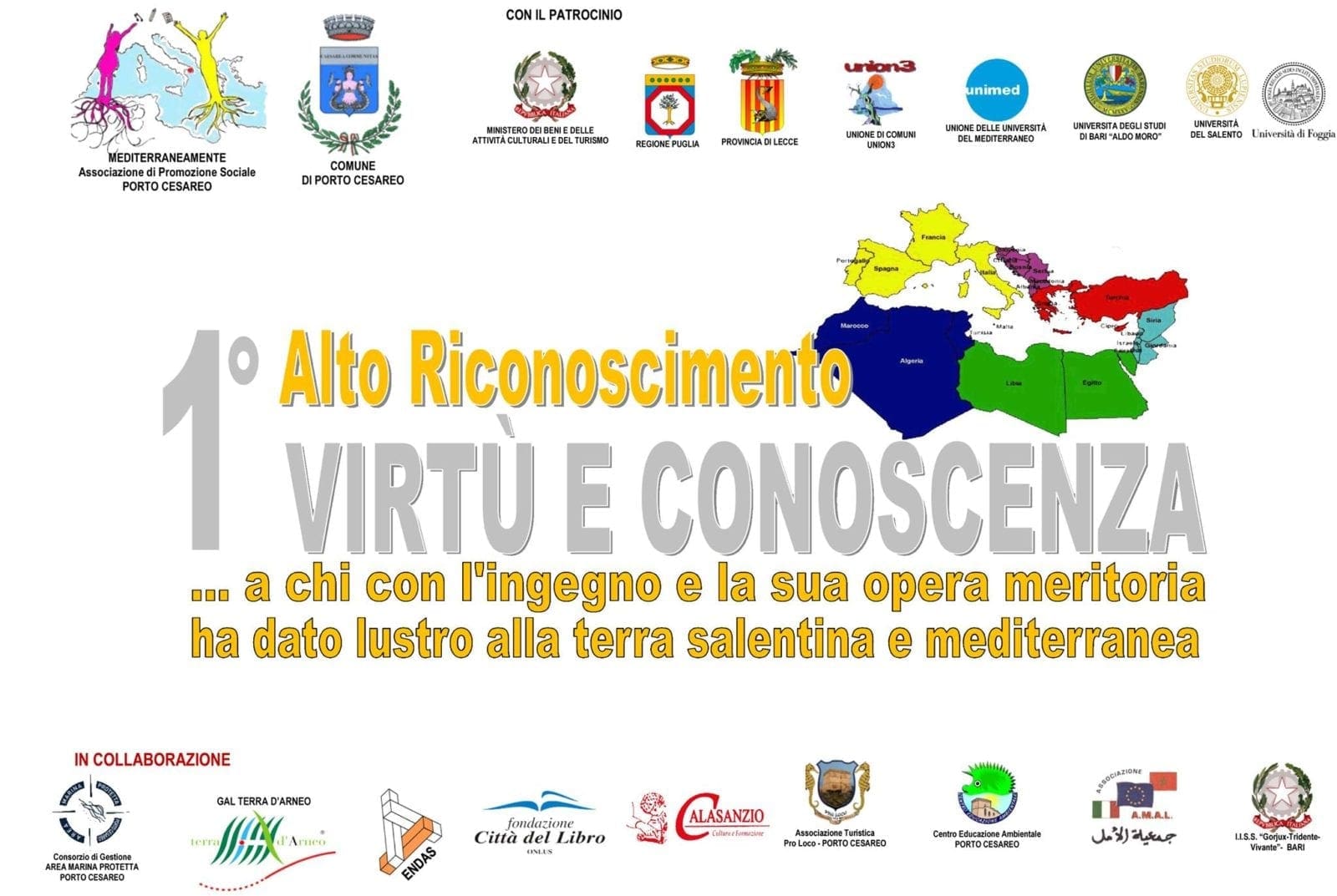 1° alto riconoscimento “Virtù e Conoscenza”: un premio per le personalità del Mediterraneo