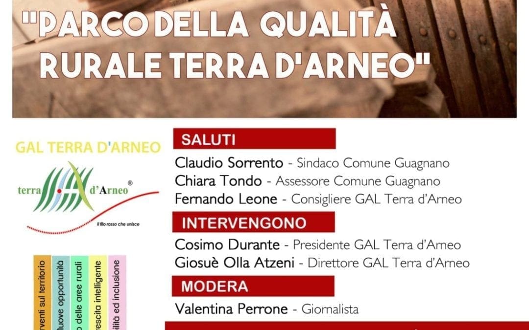 Si svolgerà a Guagnano il prossimo appuntamento dedicato alle attività di animazione territoriale del GAL Terra d’Arneo