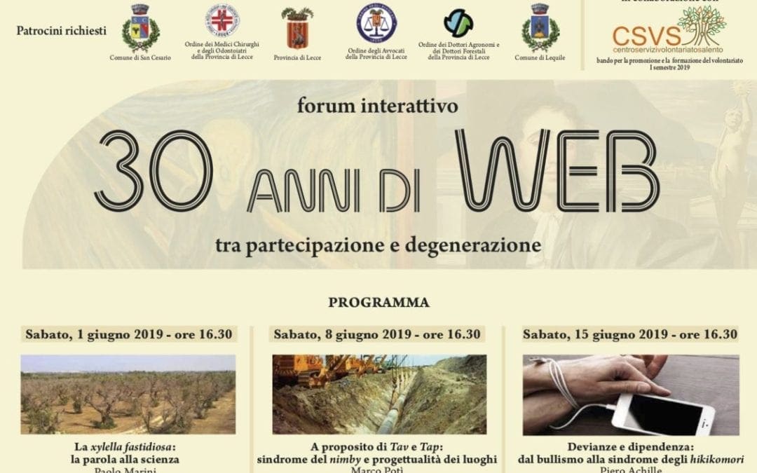 Forum interattivo “30 ANNI DI WEB” tra partecipazione e degenerazione