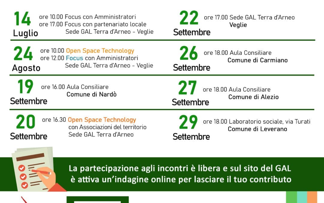 CONTINUANO GLI INCONTRI PER LA PROGETTAZIONE PARTECIPATA DEL FUTURO