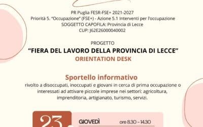 A Veglie l’Orientation Desk del GAL Terra d’Arneo: uno sportello dedicato a lavoro e autoimprenditorialità